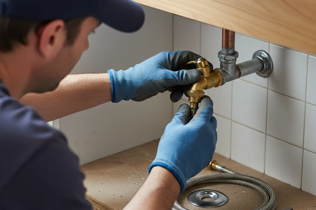 Shutoff valve and fitting work during Faucet and Fixture Repair in Methuen